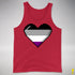 Asexual Pride Pixel Heart Premium Tank Top - Red